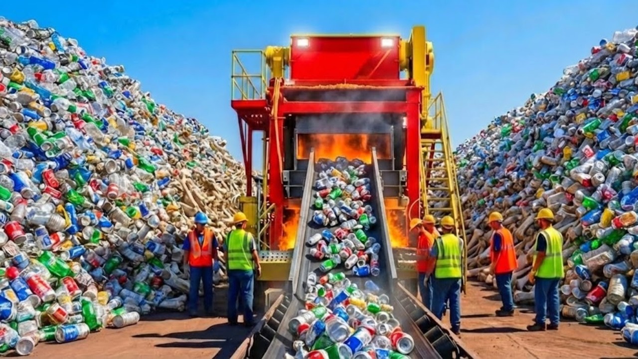 Inside the MASSIVE Aluminum Recycling Factory Process – How Cans Become Modern Furniture