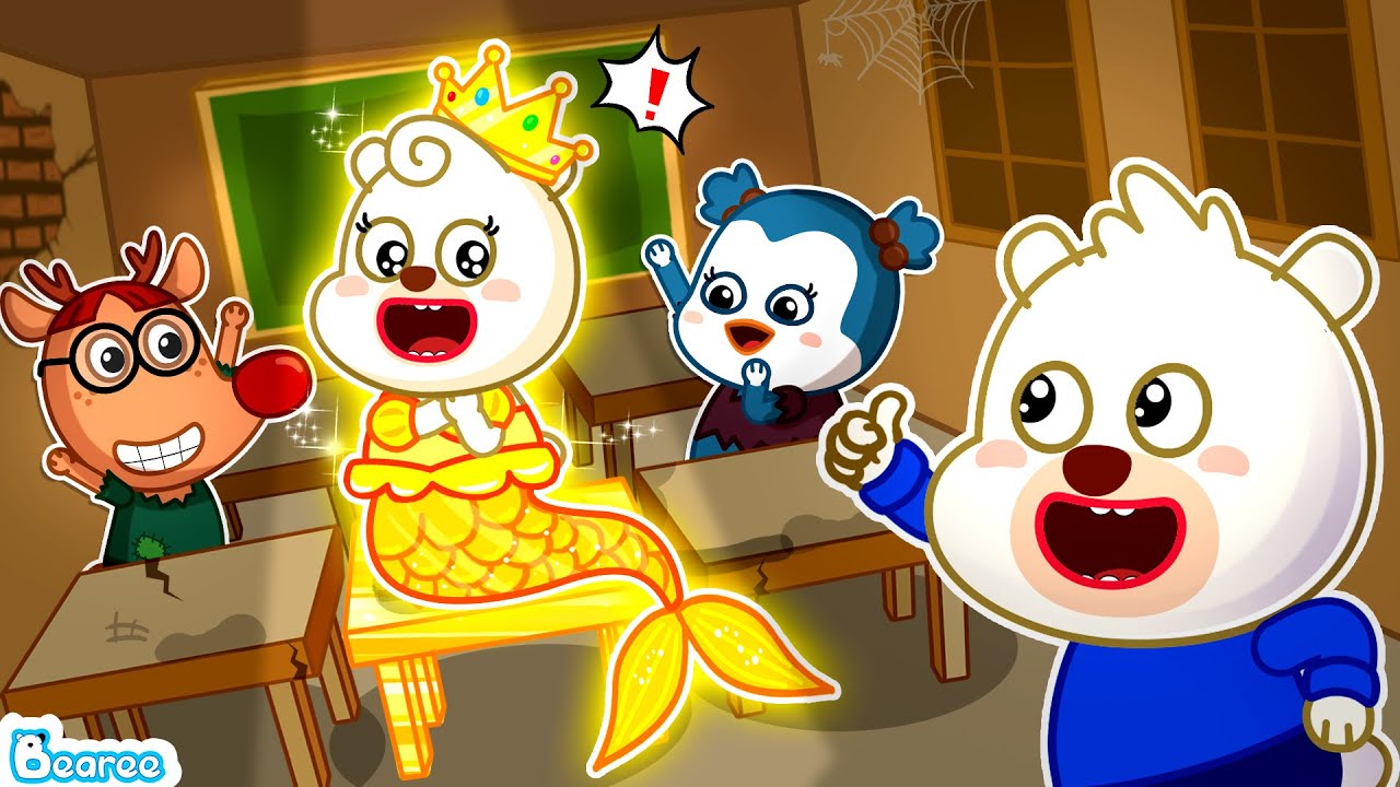 Little Bear Is Shocked! A Mermaid Princess in Class! 👑🧜‍♀️| Kids Cartoon | Bearee Tales