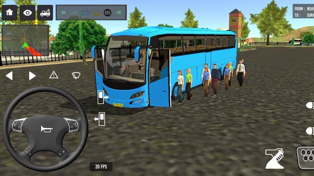 Indonesia Coach bus driving Passengers transportation| Euro bus simulator 2025 Android gameplay