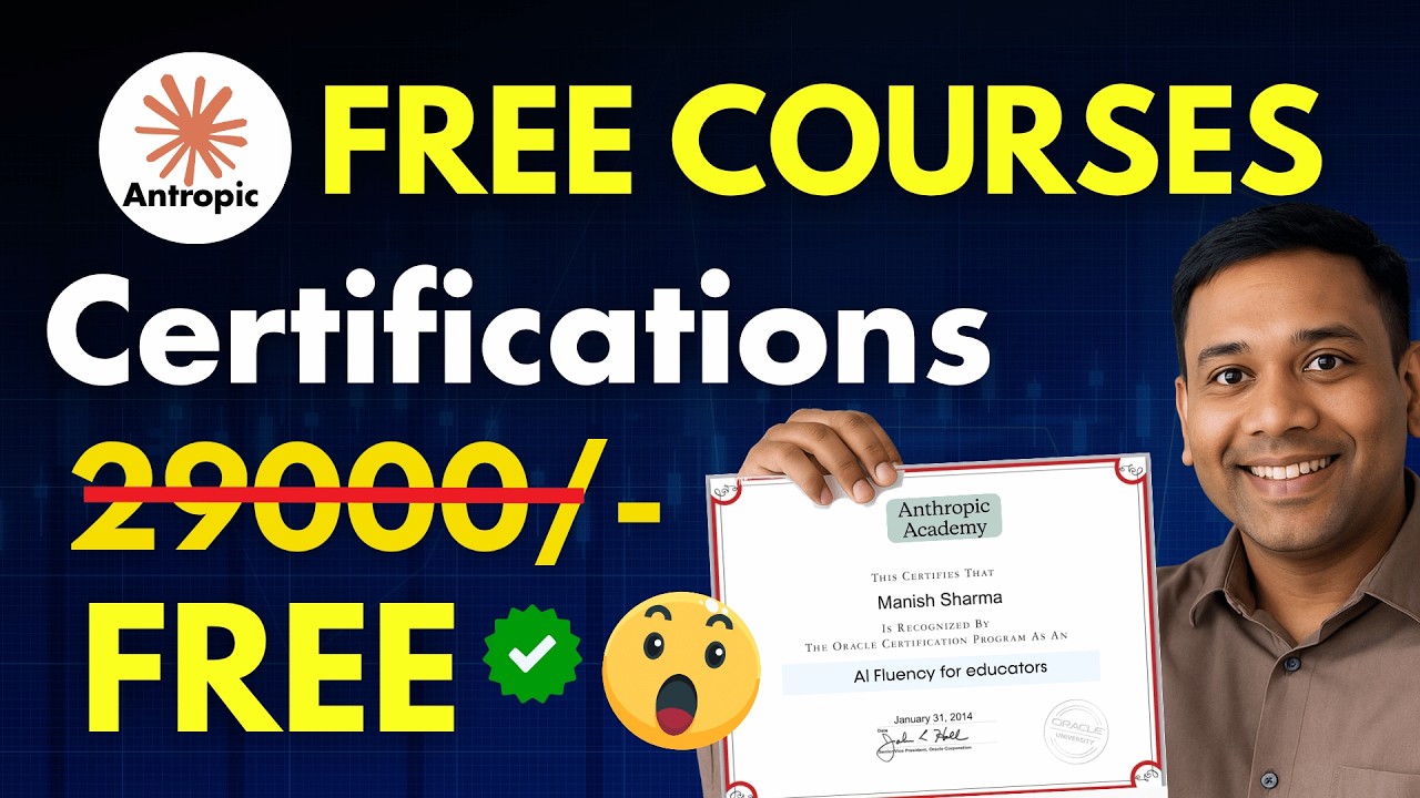 ANTHROPIC दे रहा है: 10+ FREE AI Courses + Certification for Beginners | Don't Miss 🔥