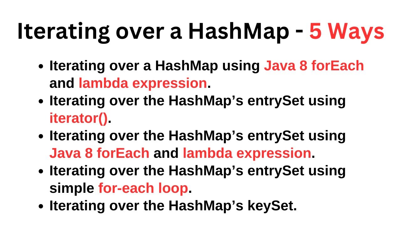 Iterating over a HashMap | Different Ways to Iterate over HashMap in Java (Includes Java 8)