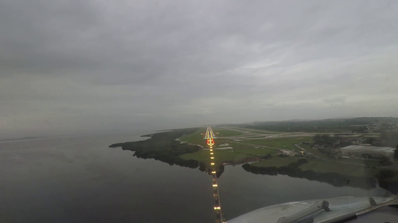 4K UHD COCKPIT VIEW OF LANDING AT RIO DE JANEIRO GALEAO AIRPORT RWY 10