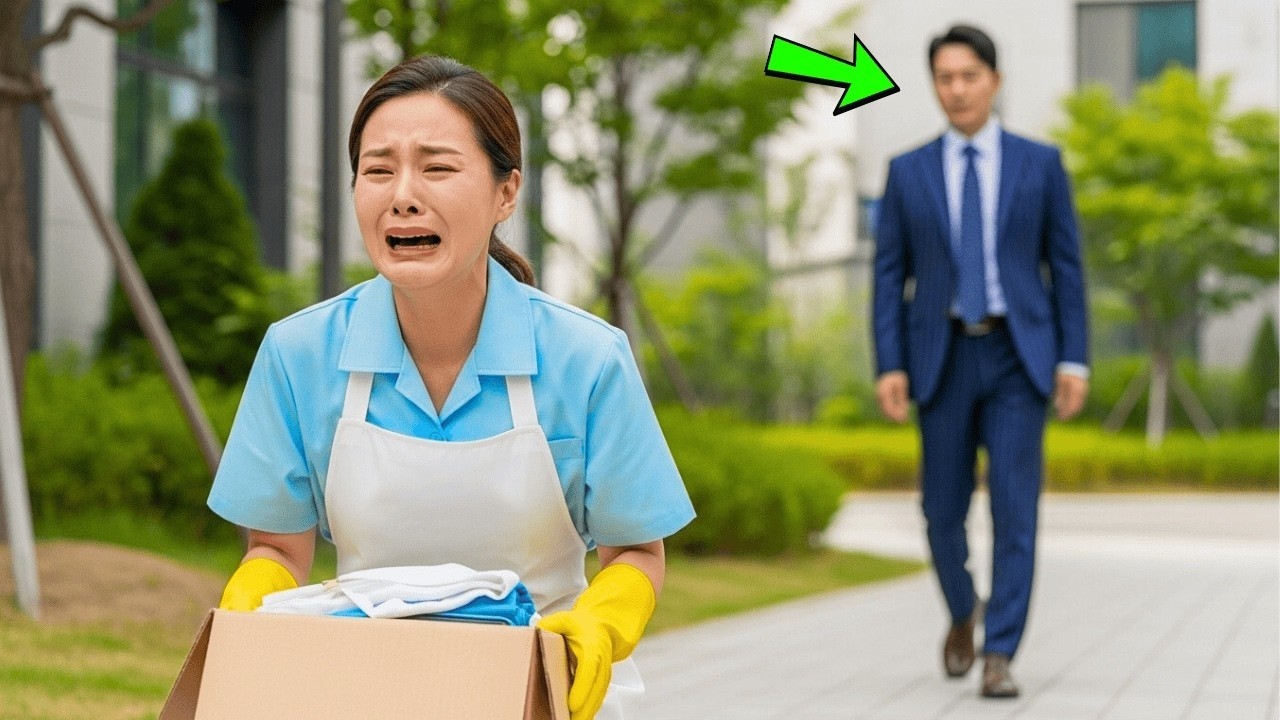부당하게 해고된 뒤 눈물을 흘리던 청소부  하지만 그 순간, 재벌이 나타나 모두를 놀라게 했다