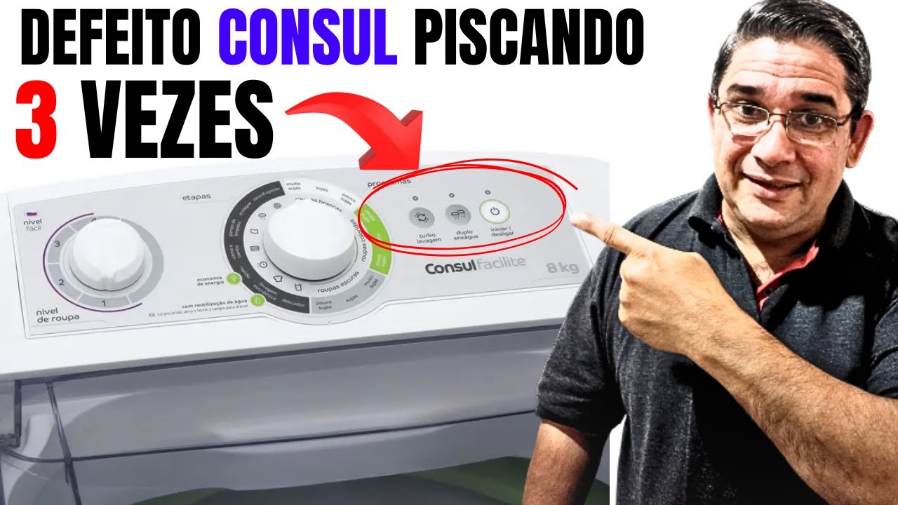 Quando ligo a máquina de lavar a luz fica piscando e não liga Consul