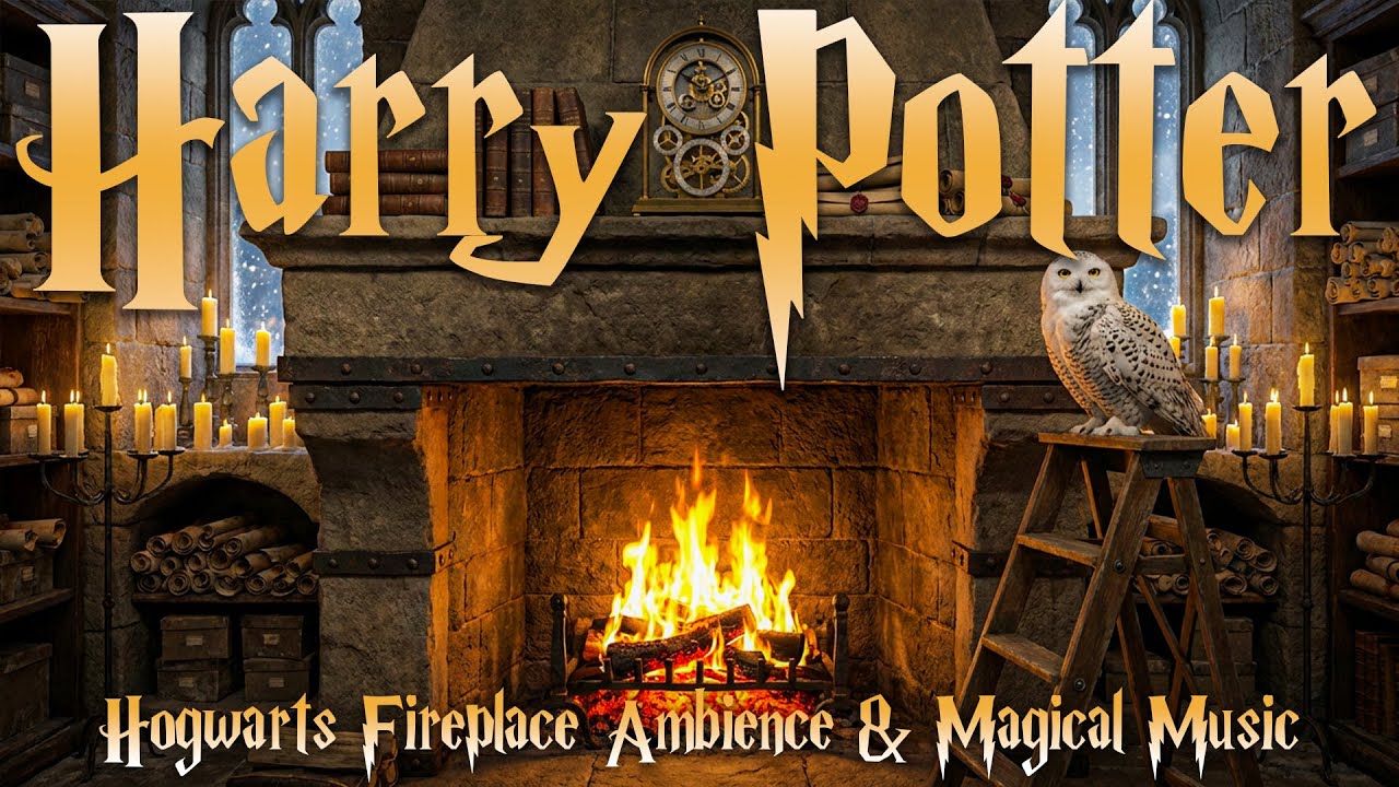Harry Potter Fireplace Ambience 🔥 Winter Silence by the Hogwarts Archive Fire | Wizarding Music