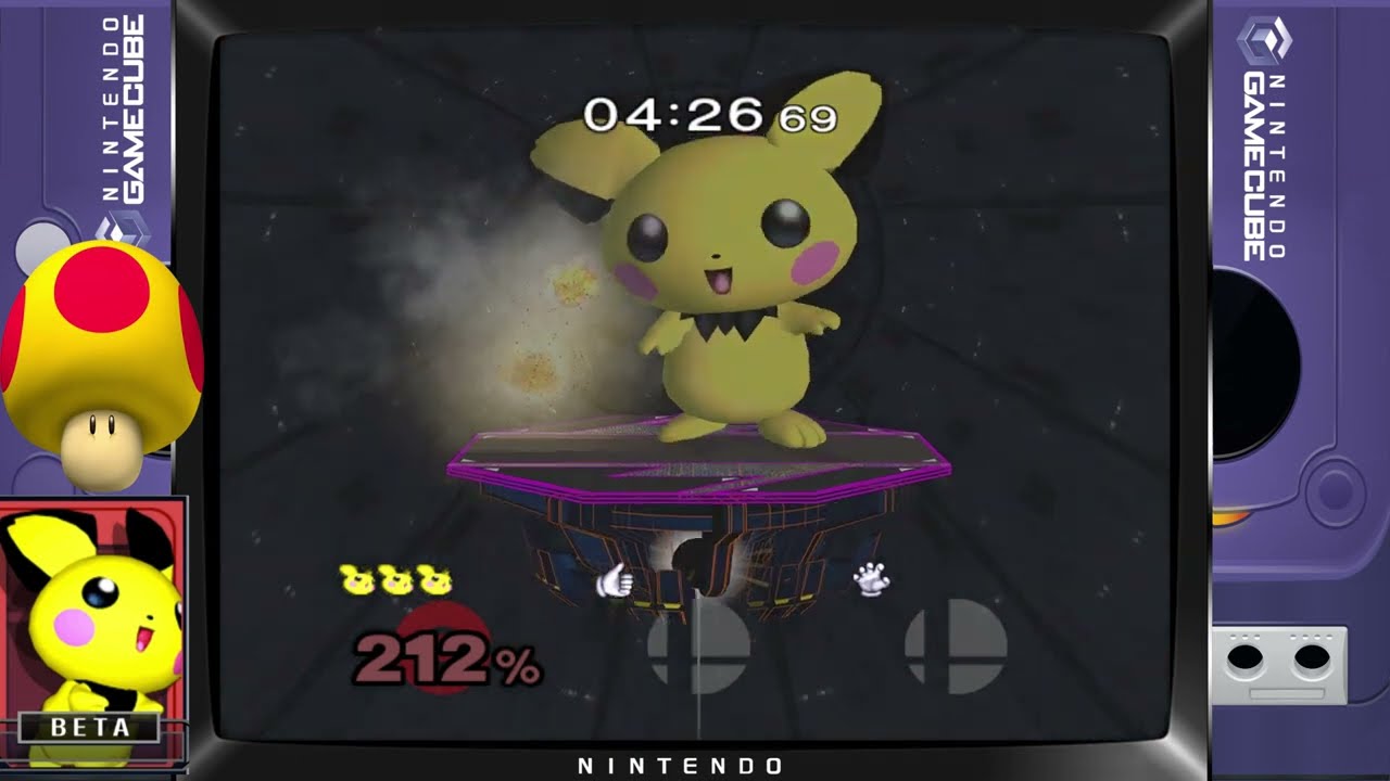 Super Smash Bros. Melee - Classic Mode Gameplay with HUGE Pichu