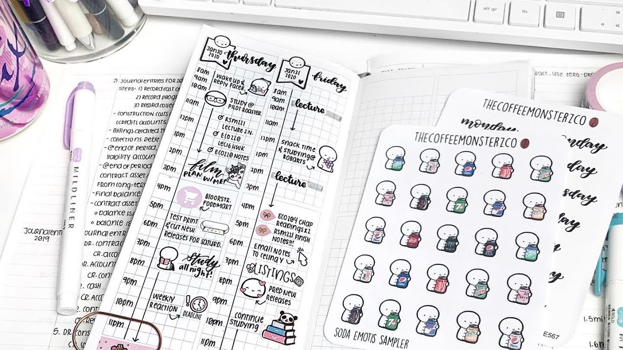 Plan With Me Vlog: Stamping in my planner! (Print Pression Weeks)
