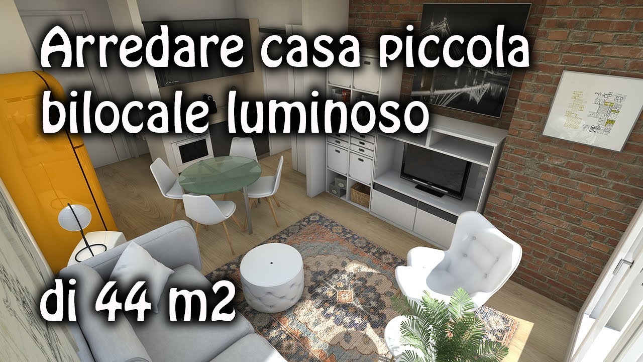 Arredare casa piccola : bilocale luminoso di 44 m2😊