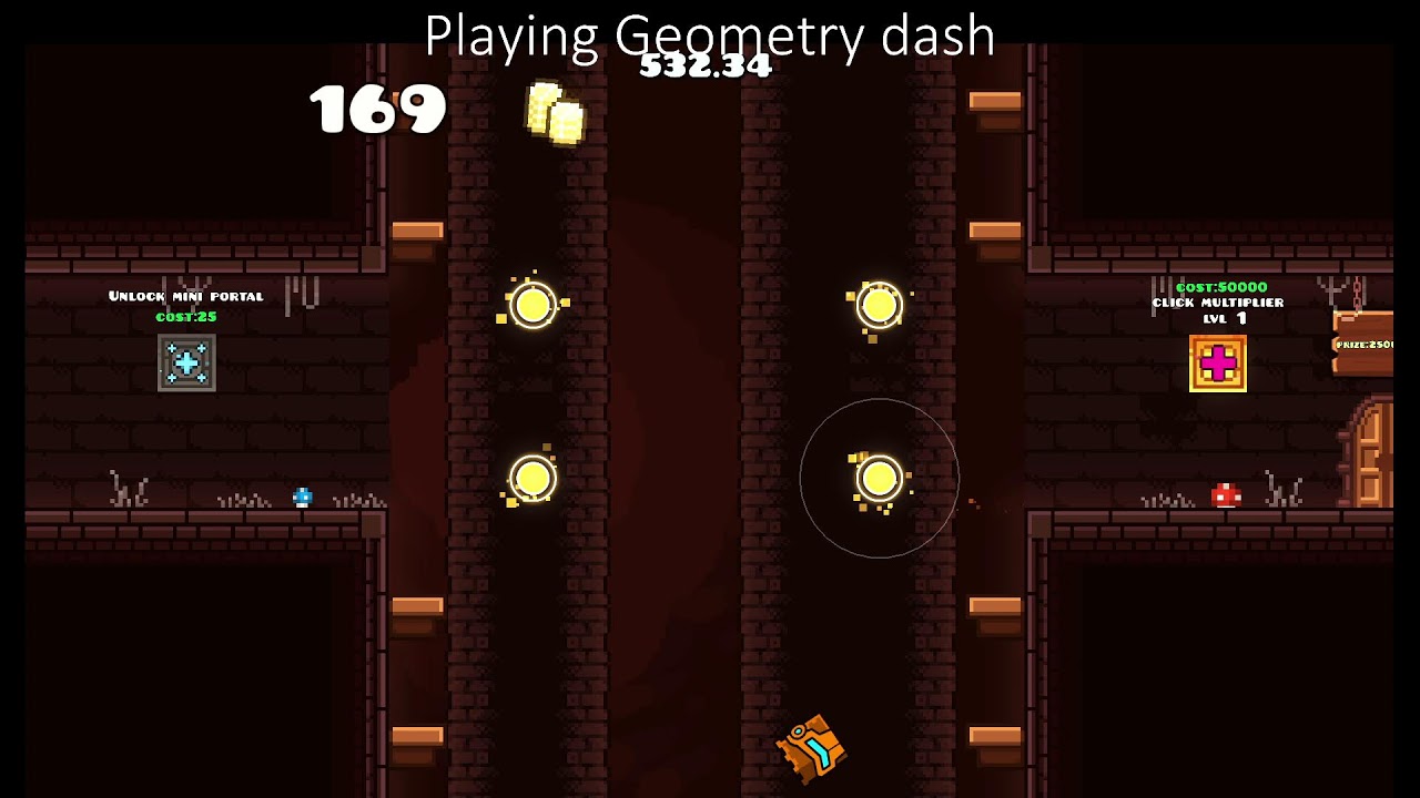 Playing Geometry Dash