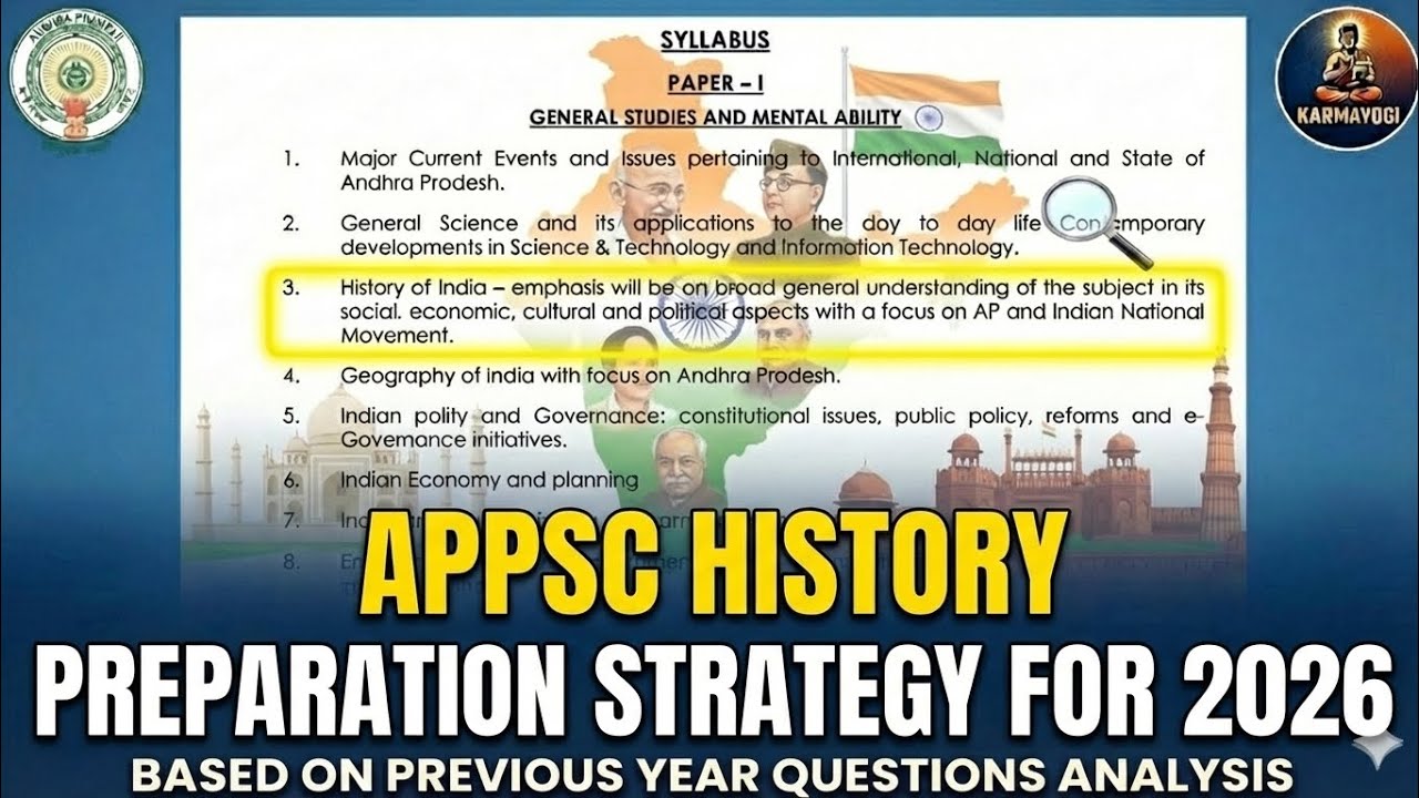 APPSC HISTORY FOR GSMA || PREPERATION STRATEGY FOR 2026 || BASED ON PREVIOUS YEAR QUESTION ANALYSIS 