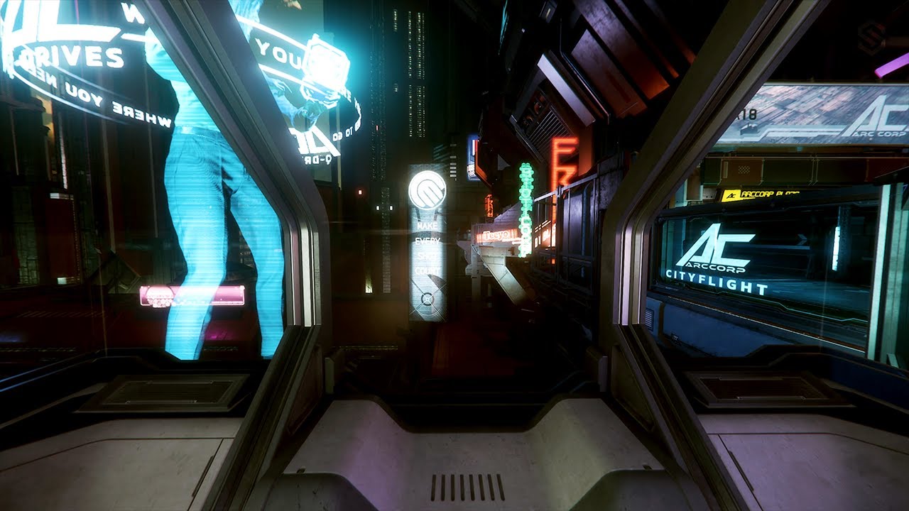 Star Citizen Ambience | Area18 – Tram Ride | Sci-Fi City Transit Loop