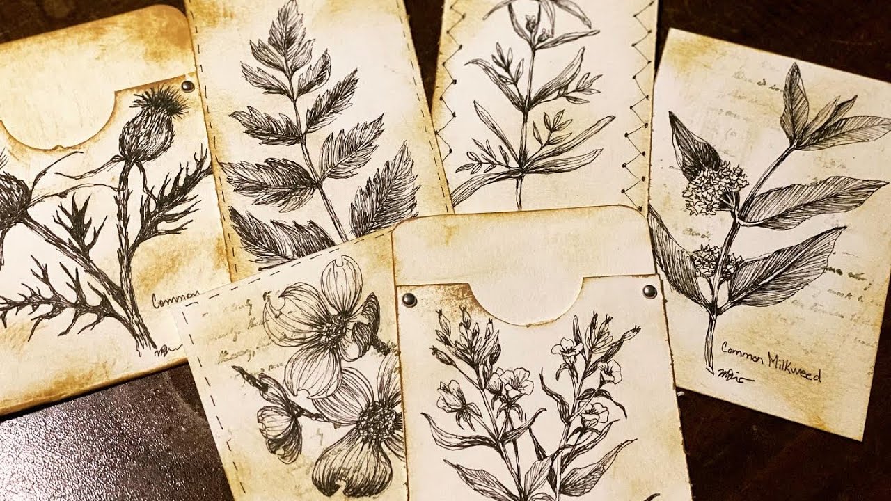 Creating mini pockets-fine liner quickie sketch