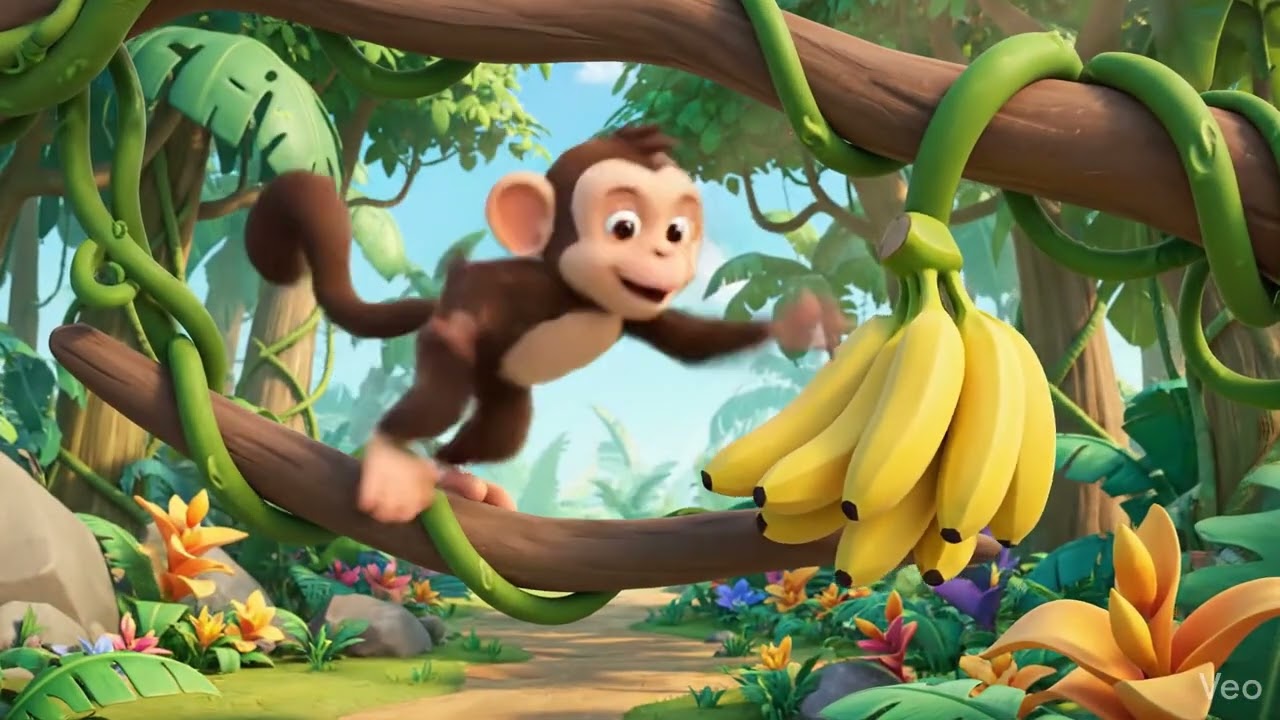 Look at this cute monkey finding a snack in the jungle!Created using Google's Veo AI video generator