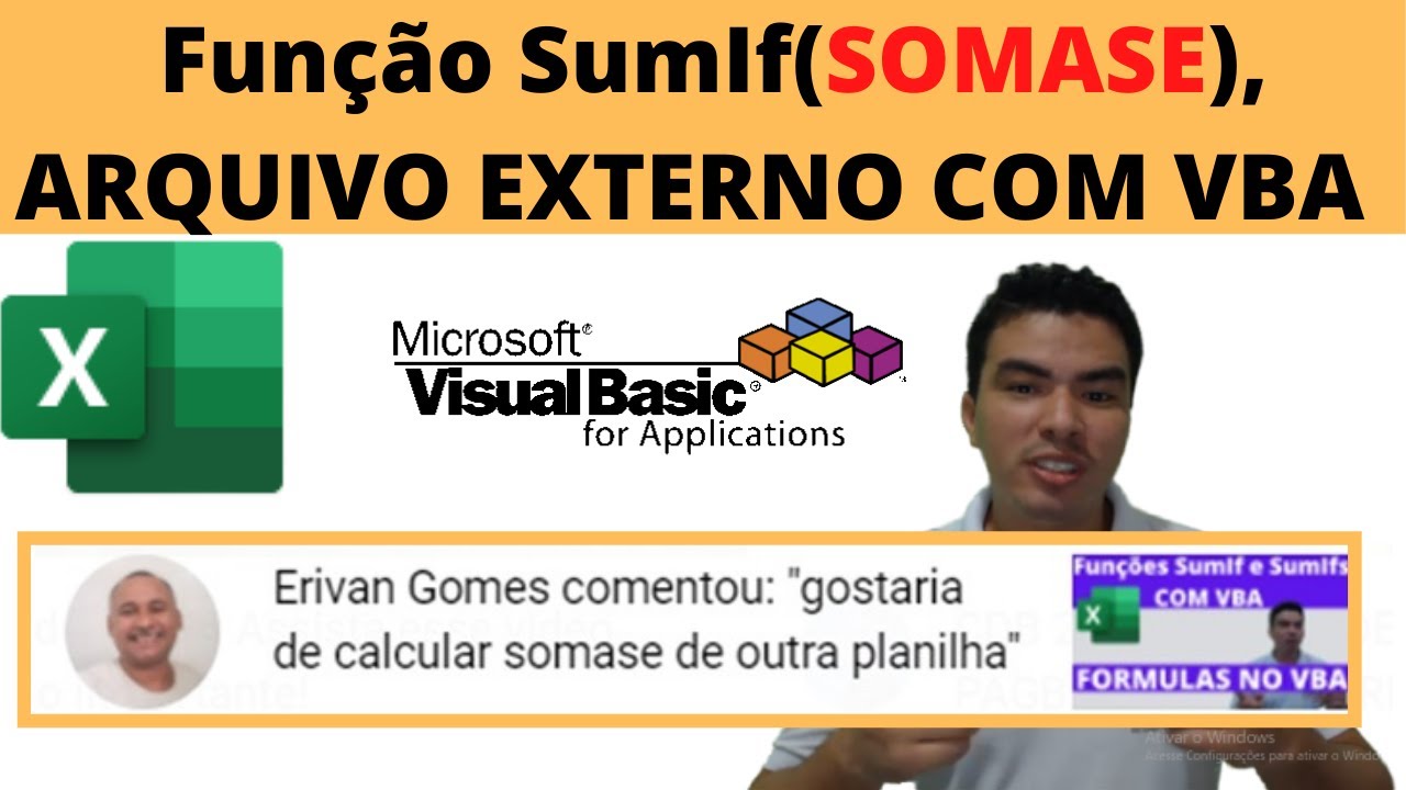 Somar Coluna de Arquivo Externo com Formulas do Excel no VBA - SumIf Respondendo a Duvida VBA
