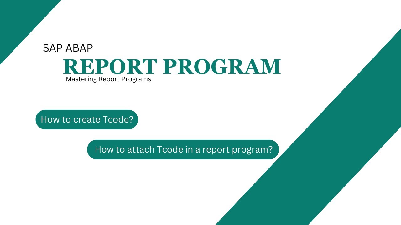 How to attach Tcode to a report | Report Program | SAP ABAP | KITS Learning