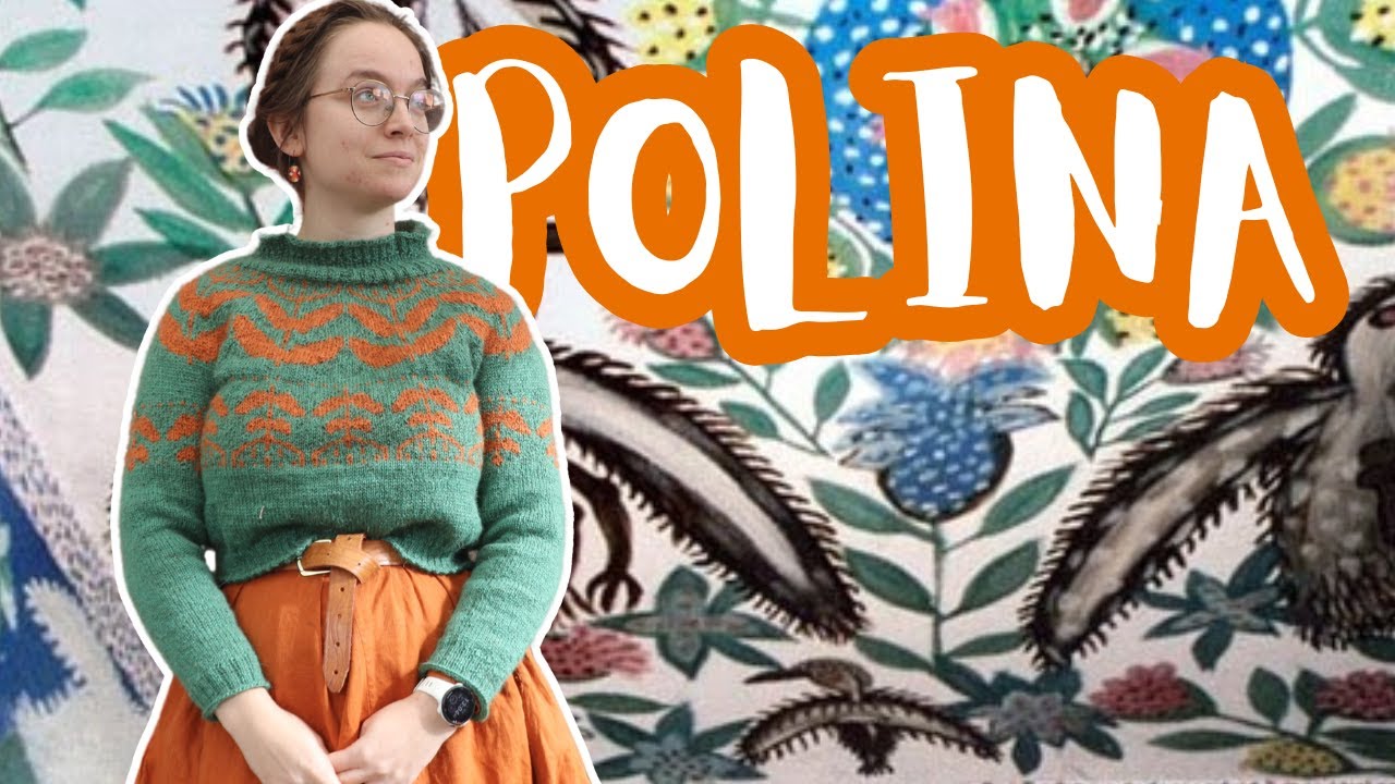 Knitting the Polina Pullover because it reminded me of my Retro Folk Wallpaper