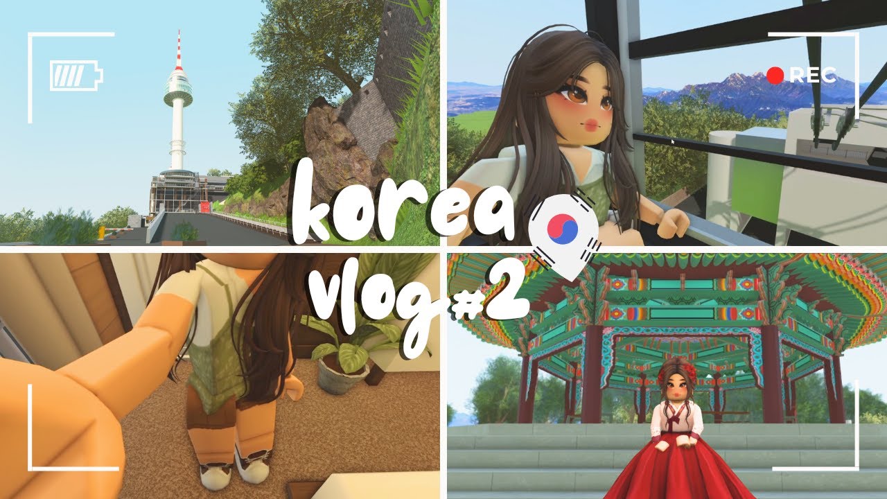 Korea vlog ep2 | Namsan Seoul Tower, cable car, gallery, hanbok dress | Bloxburg Roleplay | Roblox