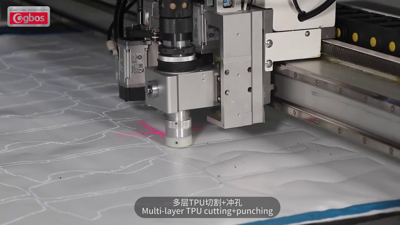VC9-1616TT Cnc knife cutter multi-layer TPU cutting and punching holes.