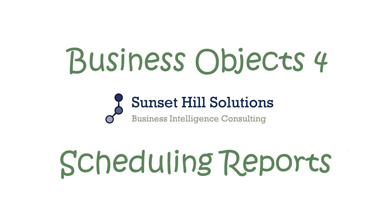 Business Objects 4x - BI Launch Pad - Scheduling Reports
