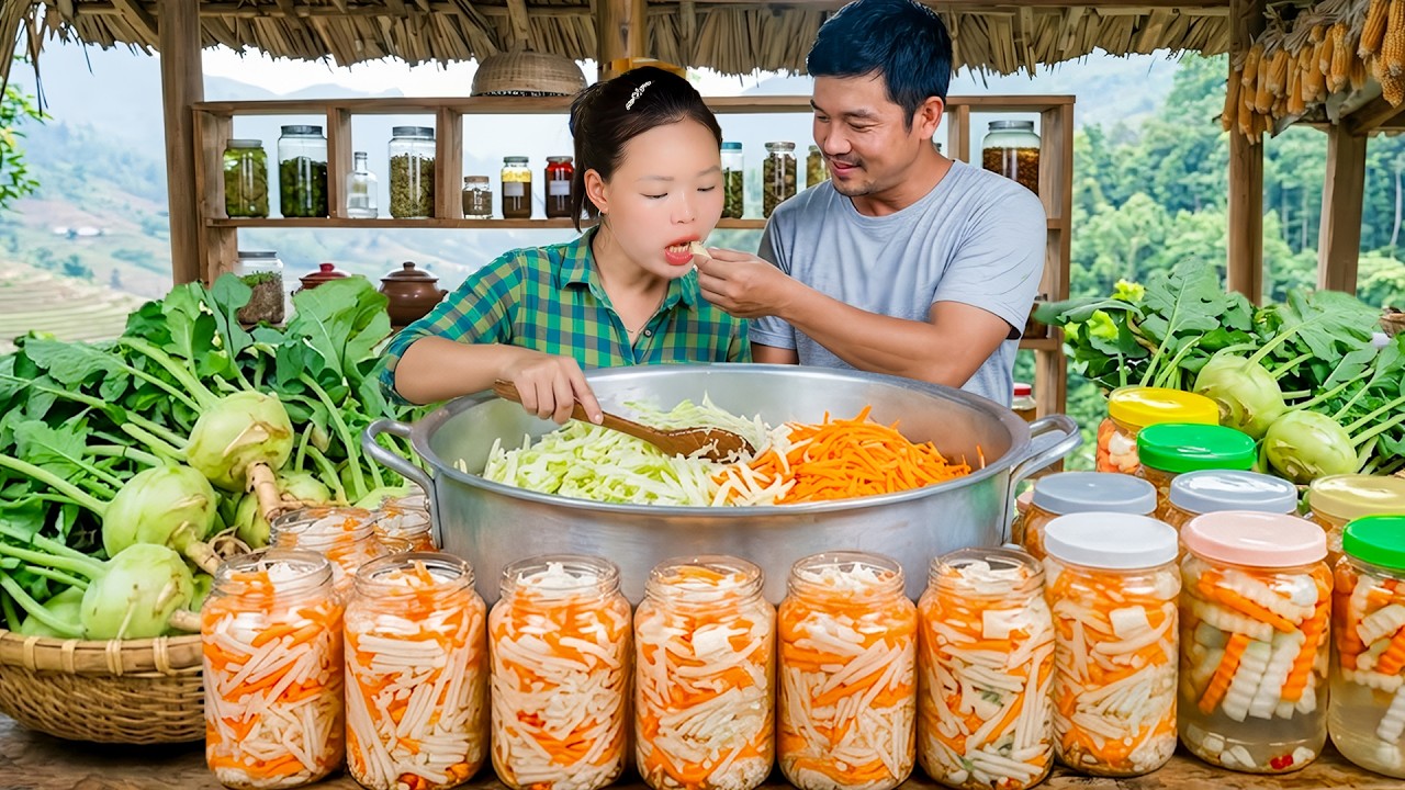 How to Make Crispy Pickles from Green vegetable & Kohlrabi to Sell at Market