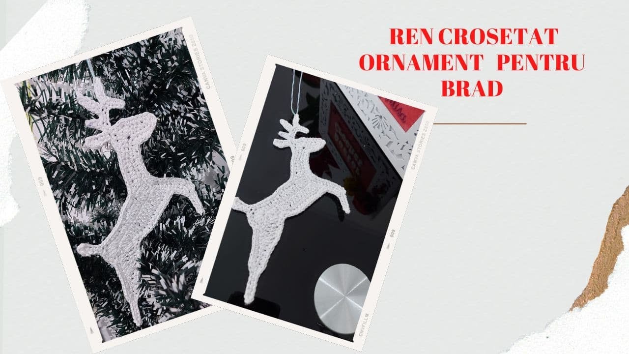 Ren crosetat-ornament pentru brad#tutorial #crochet #snow