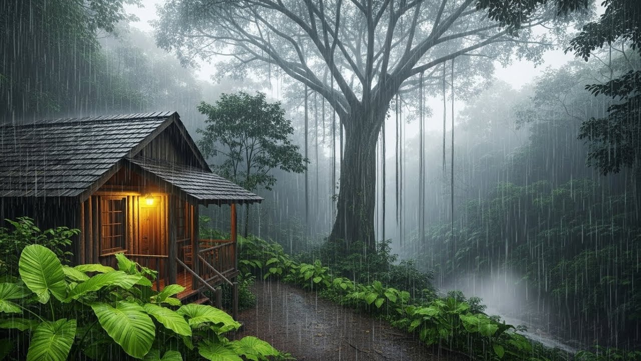 Forest Rain & Thunder Sounds 9 Hours for Deep Sleep, Relaxation