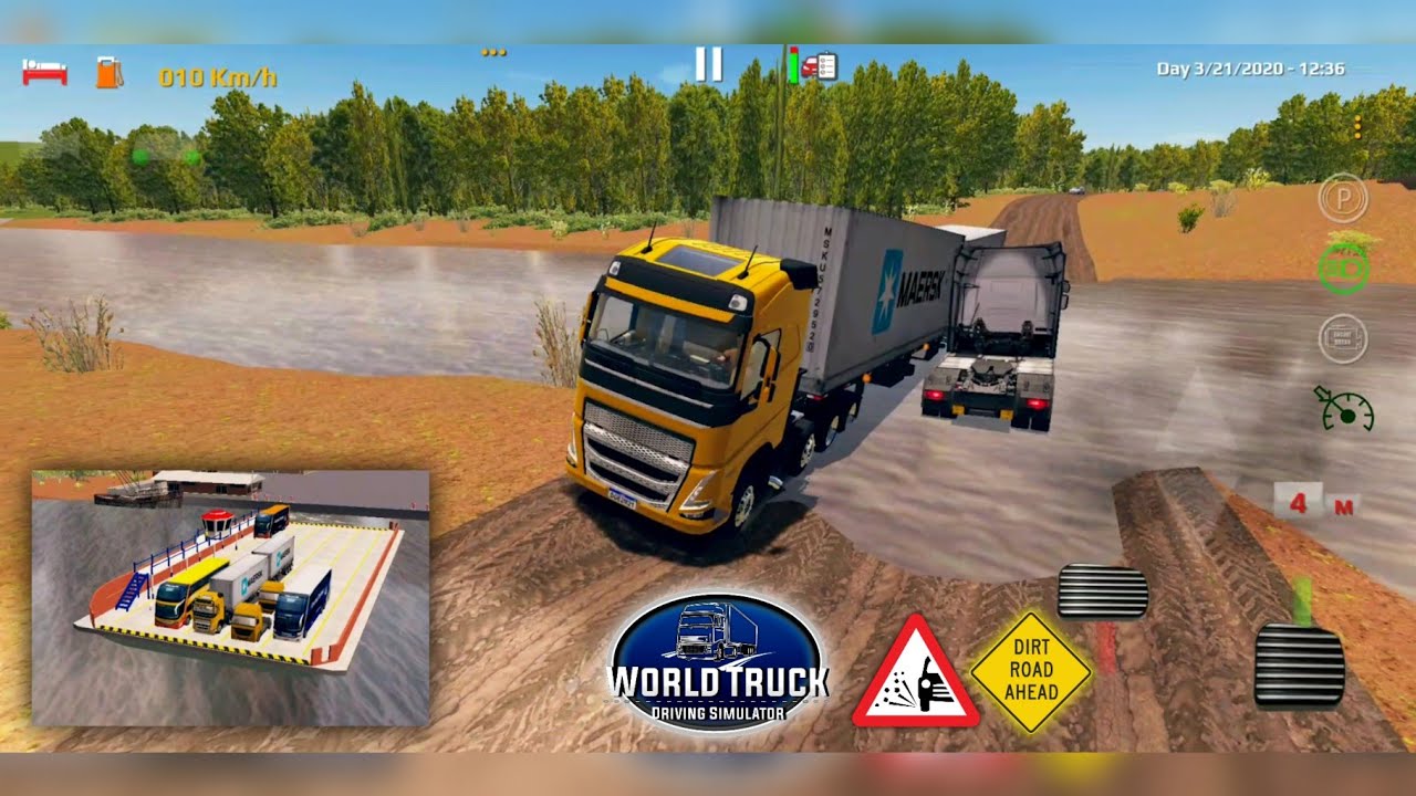 World Truck Driving Simulator - Mud & Dirt Road with Ferry | Remastered GamePlay | Estrada De Terra