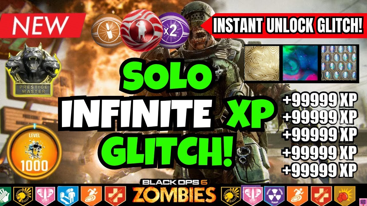 NEW SOLO INFINITE XP GLITCH BO6 - NO REQUIREMENTS! (+ INSTANT UNLOCK ALL GLITCH) BO6 ZOMBIES GLITCH