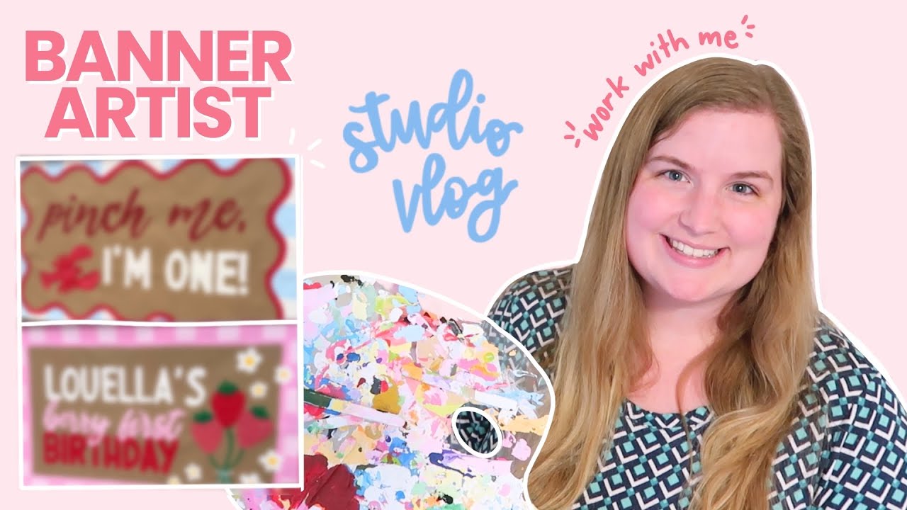 Painting Banners in My Studio | Vlog as a Creative Small Business Owner