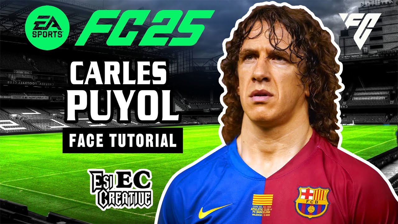 Carles Puyol face tutorial creation EA FC 25 clubs and career mod.