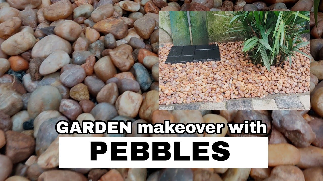 beautiful garden makeover with pebbles