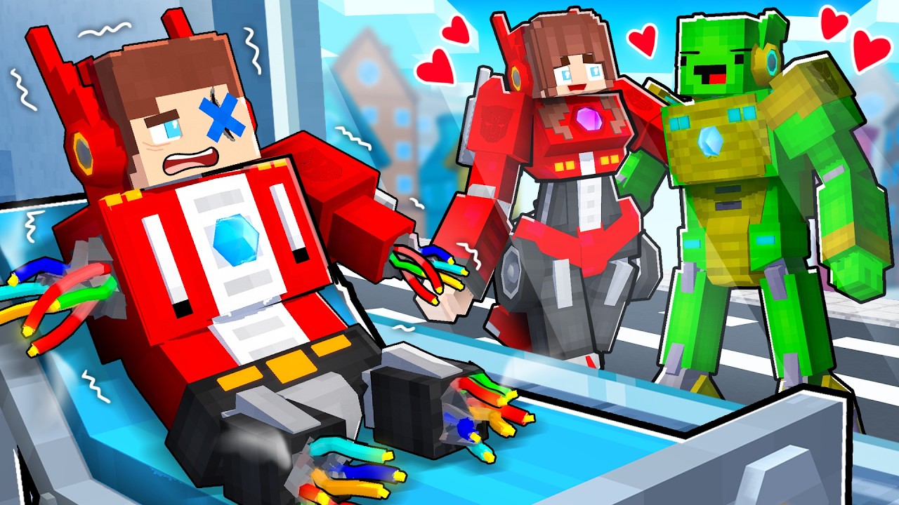 Mikey Stole JJ`s TRANSFORMER GIRL - Sad Love Story - Maizen Minecraft Animation