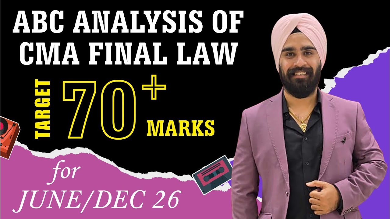ABC ANALYSIS OF CMA FINAL LAW (TARGET 70+ MARKS) FOR JUNE/DEC 26