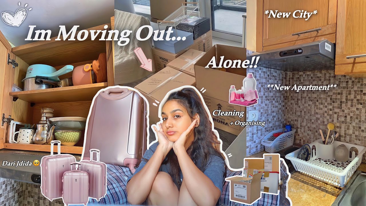 MOVE OUT WITH ME FOR UNIVERSITY🏫🧳|خليت دارنا وسكنت بوحدي على قبل القراية🥺📚+NEW ROOM TOUR🥰..