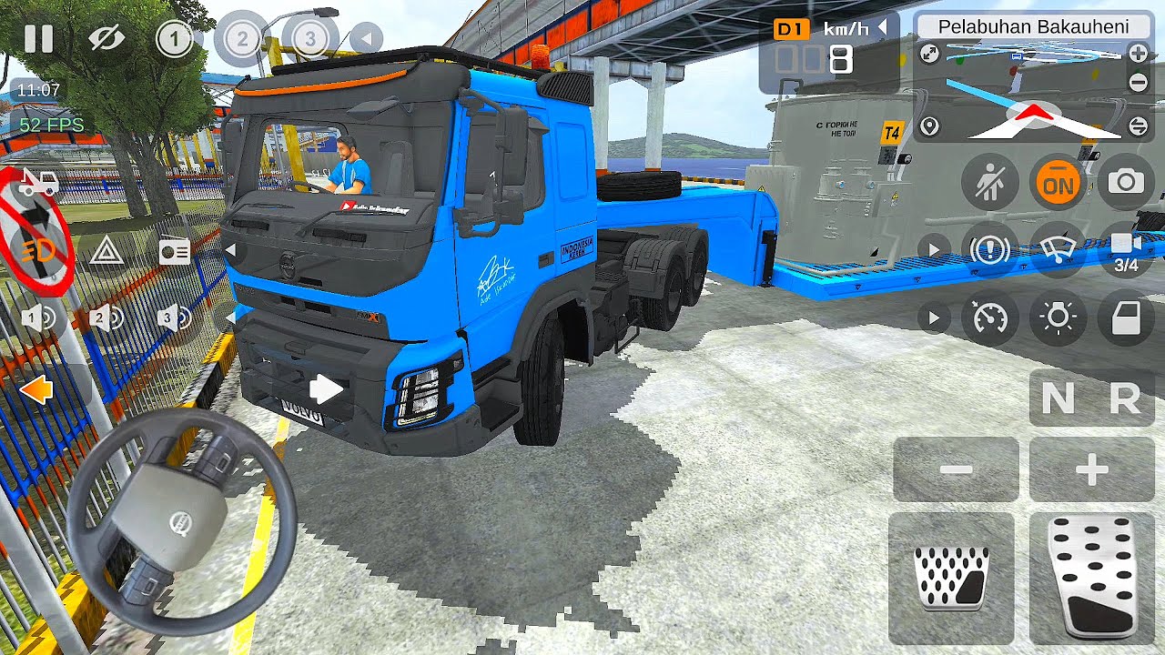 Truk Volvo Angkut Trafo PLN Melintasi Selat Sunda | Bus Simulator Indonesia Bussid
