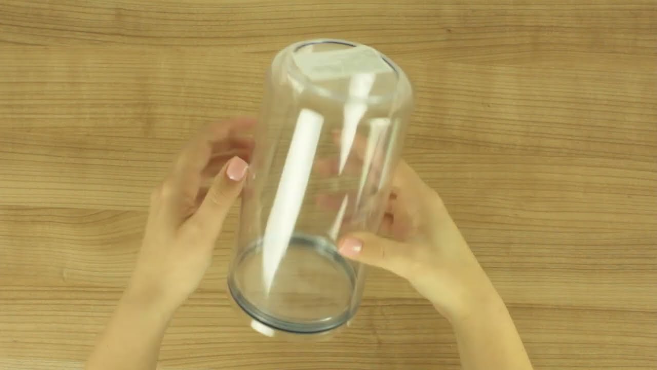 Cutie pentru alimente, plastic, transparentă, cilindrică, &icirc;naltă, pentru depozitat condimente, 1.15L