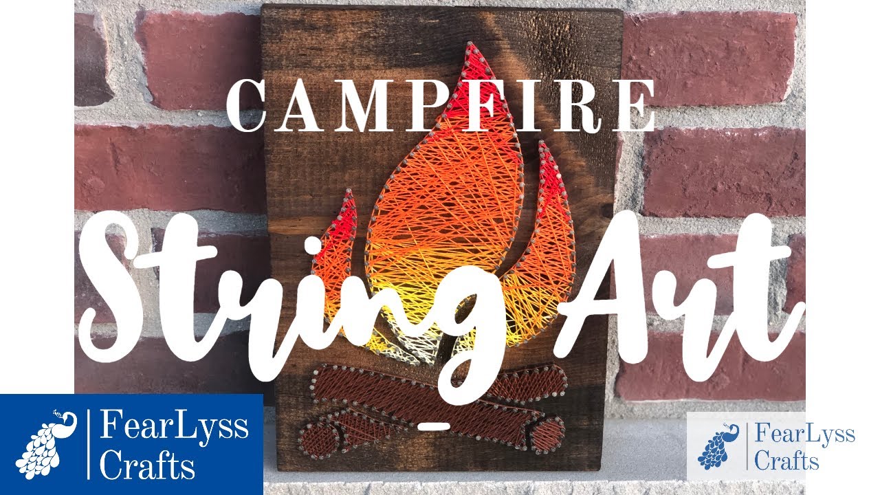 Campfire String Art | Fire String Art | FearLyss Crafts | String Art Time Lapse