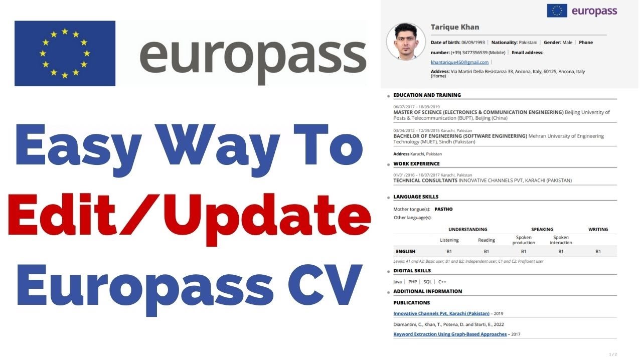 Лучший способ отредактировать/обновить свое резюме EUROPASS после загрузки || Внесите изменения в...