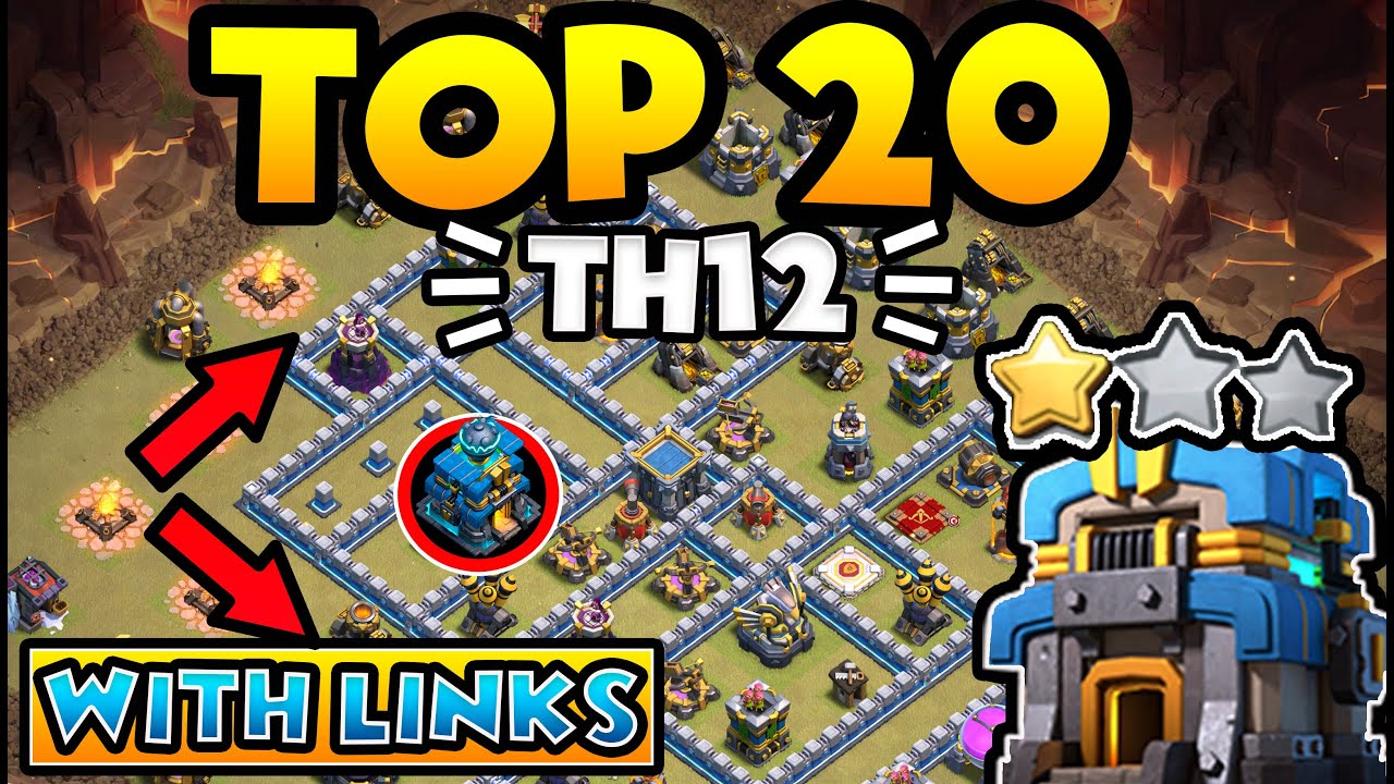TOP 20 TOWN HALL 12 WAR BASES WITH LINKS -Best TH12 CWL WAR BASE -TH12 Trophy Base With Base Layouts