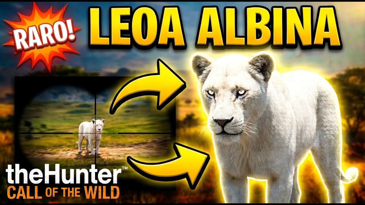 LEOA ALBINA RARÍSSIMA! Caçada Insana no theHunter Call of the Wild #gameplay
