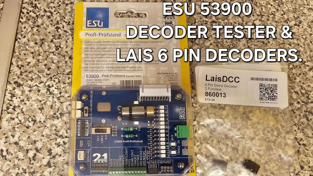 Тестер декодера ESU 53900 и 6-контактный декодер.