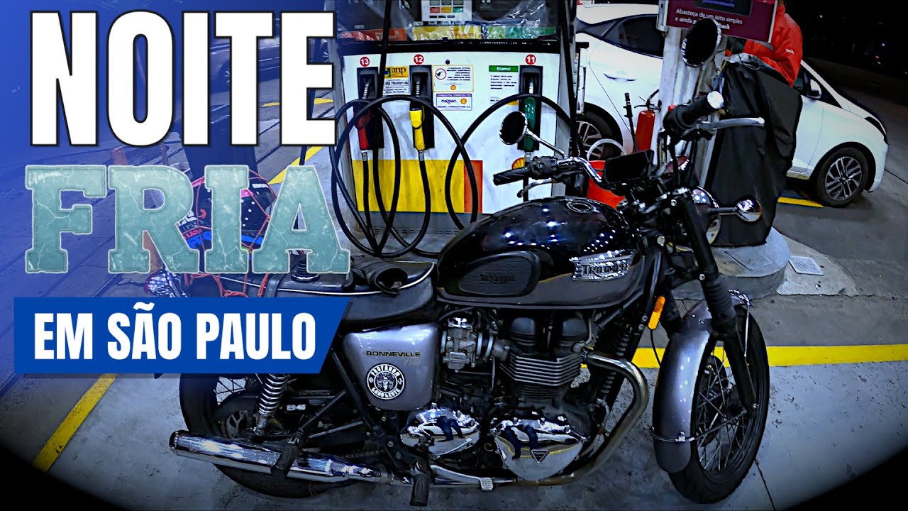 POV Noite Fria em São Paulo - Som do Motor - Triumph Bonneville T100