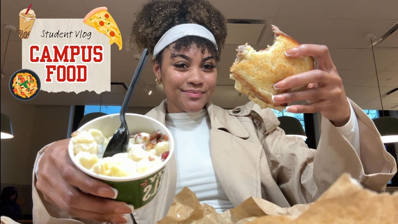 Eating at EVERY Dining Location at Montclair State University | Student Vlog