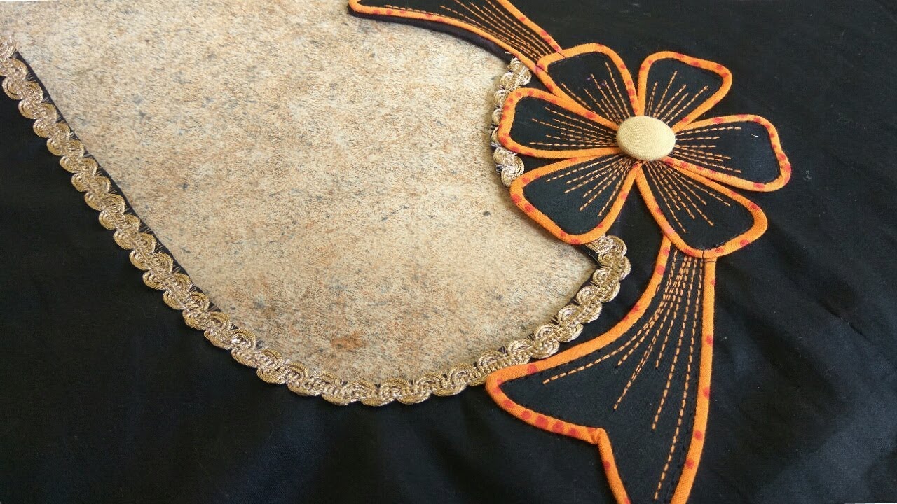 Patch work neck design at home
