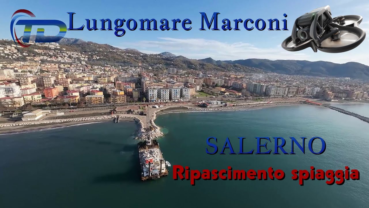 SALERNO-Lungomare Marconi-ripascimento spiaggia-aerial images-DJI-FPV