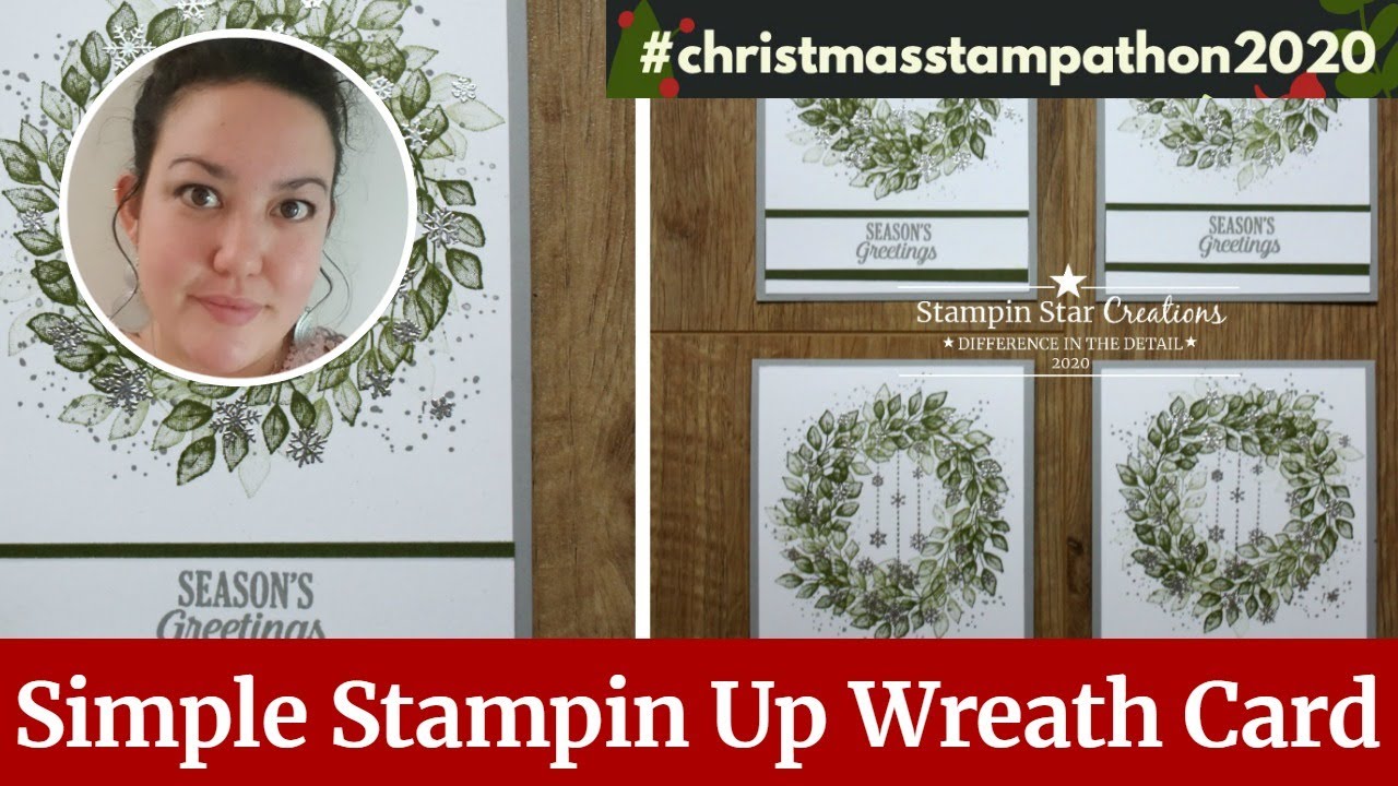 Christmas Wreath Card with Stampin Up Forever Fern, Lots to Celebrate, #christmasstampathon2020