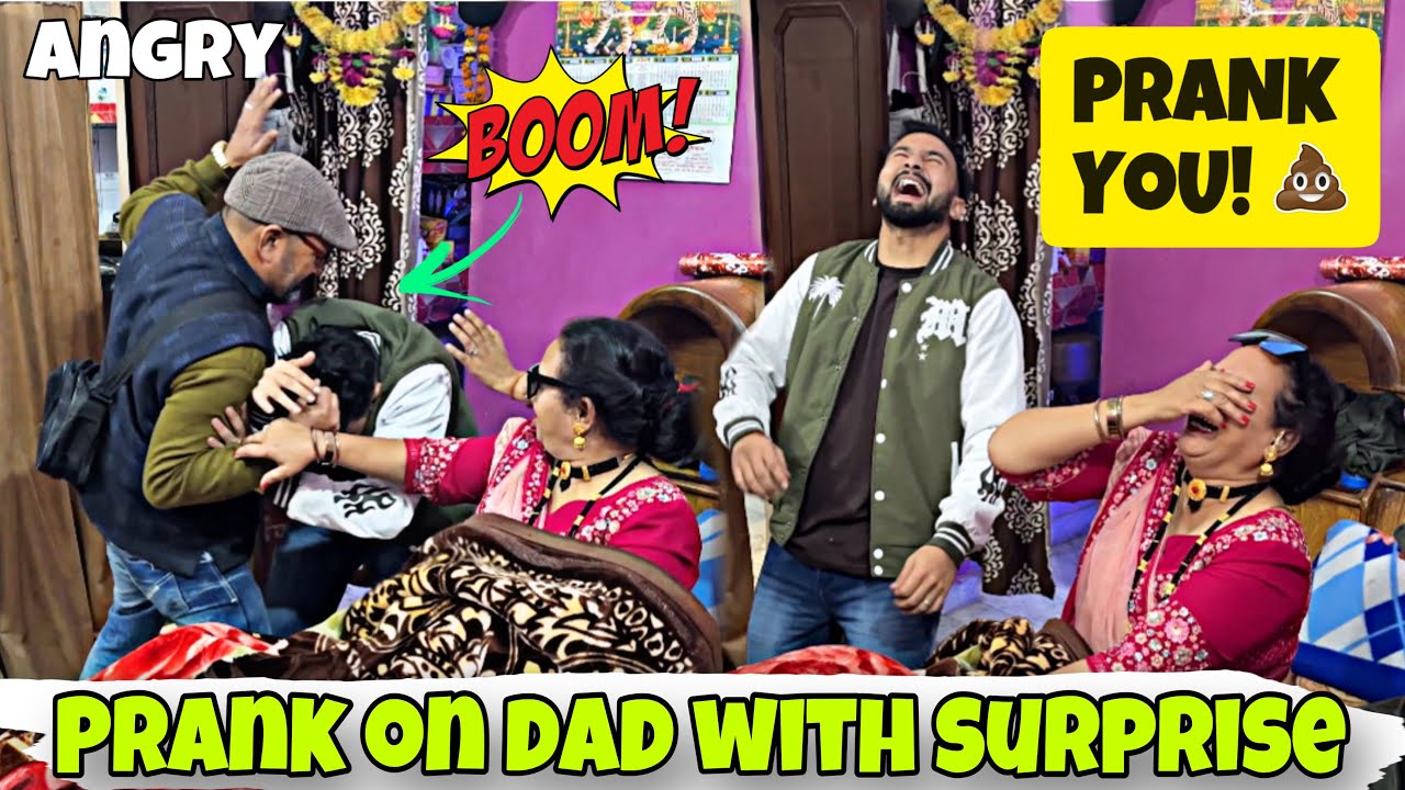 Anniversary Surprise prank on Angry dad || Epic Funny Reaction || jeet thakur pranks #couplevlog