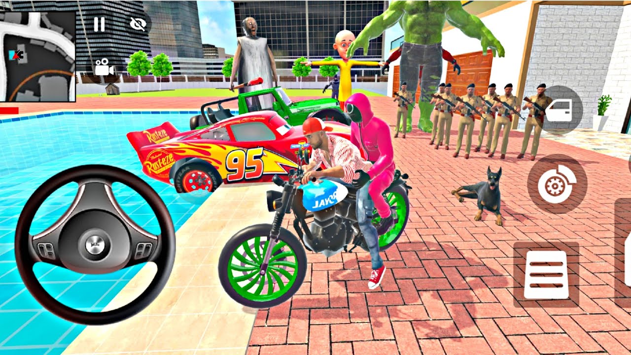 💥 Indian Thift Auto 🦚 Spiderman Race Auto vs Super Train 🚆 Lot's of Spiderman Police Car 🚨 Bike 3D
