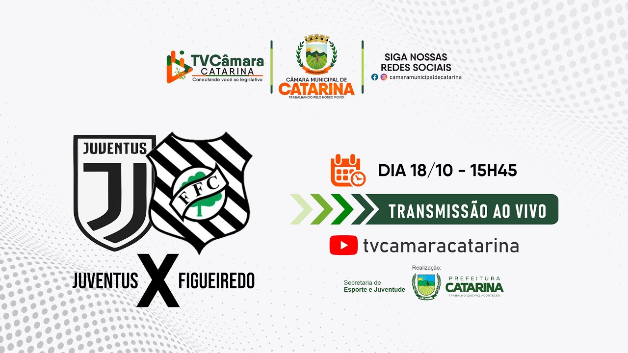 AO VIVO: JUVENTUS X FIGUEIREDO - CAMPEONATO MUNICIPAL DE FUTEBOL DE CATARINA 2025