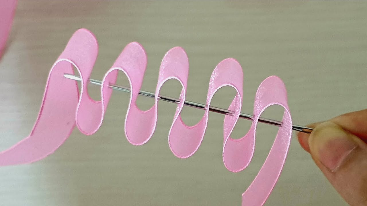 Amazing Ribbon Flower Work - Hand Embroidery Amazing trick - Sewing Hacks - Easy Rose Flower Making